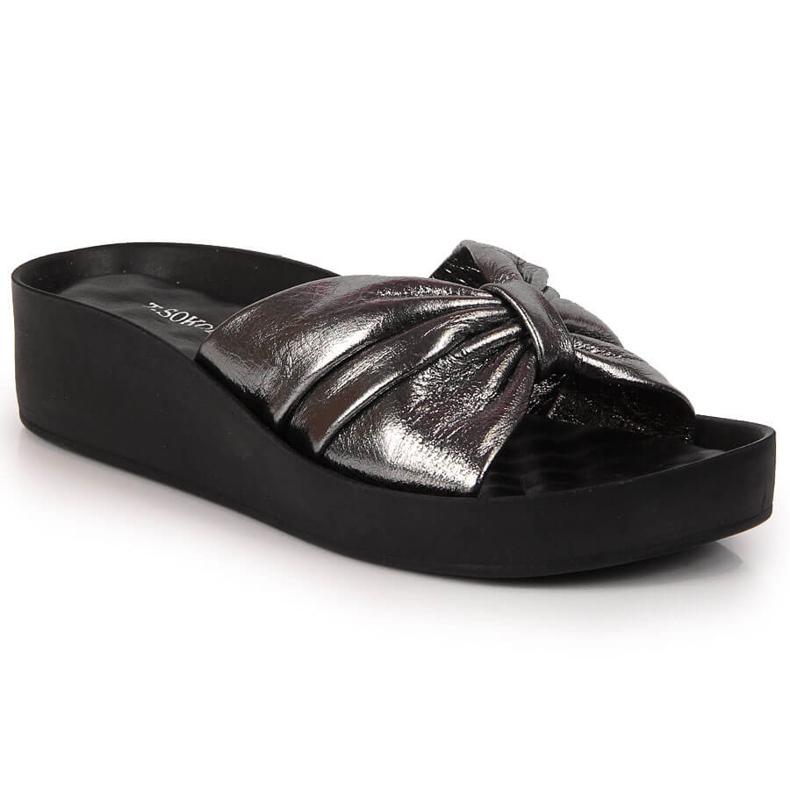 Babucha mujer piel plata T.Sokolski