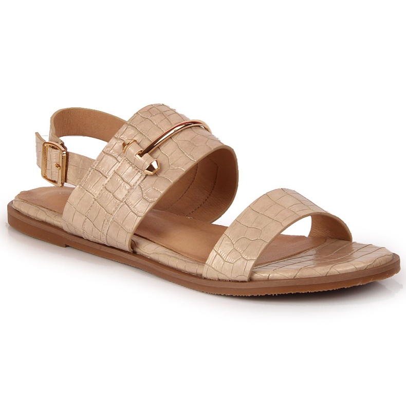 Sandalias mujer beige croco lacado T.Sokolski