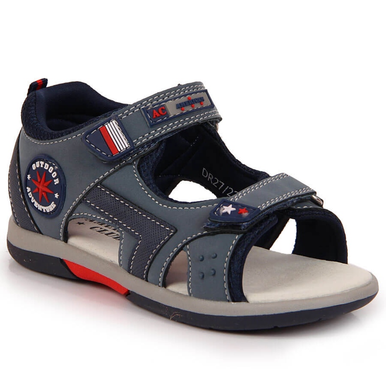 American Club sandalias azul marino con velcros para niño