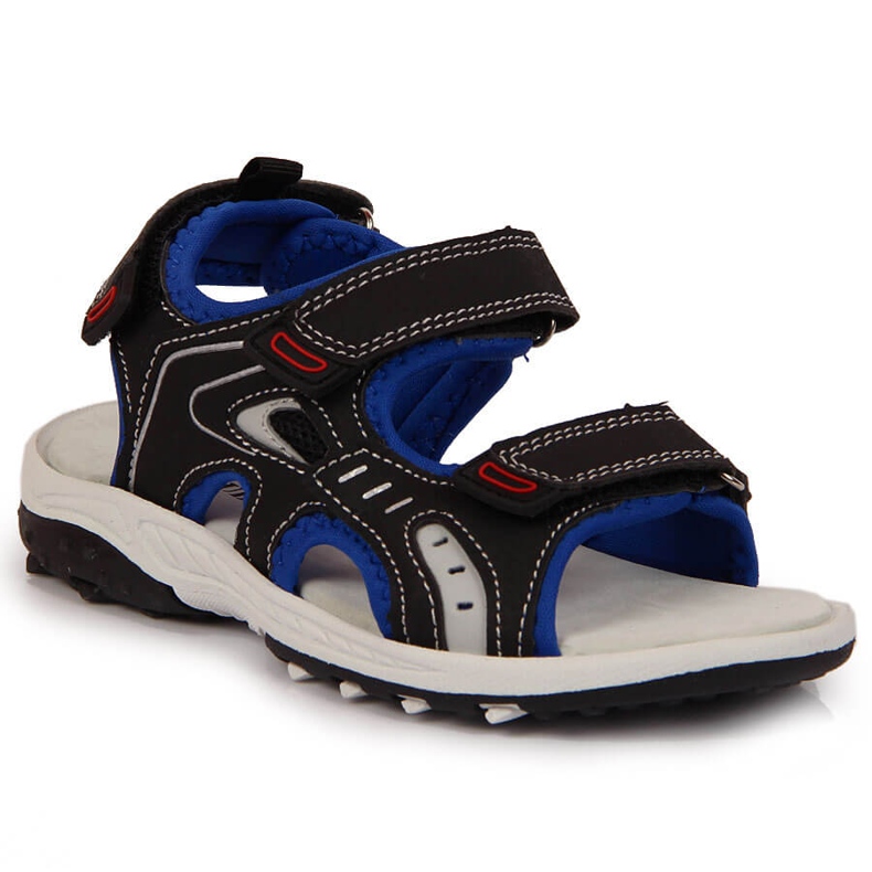 Sandalias de niño American Club negras con velcro negro