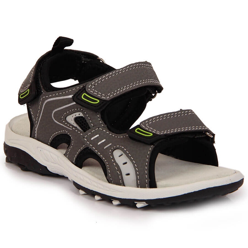 American Club Grey Amyerican Club sandalias grises con velcros para niño