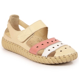 Sandalias de mujer en piel con calados Artiker beige