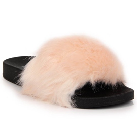 Pantuflas de mujer con pelo - rosa claro Jezzi