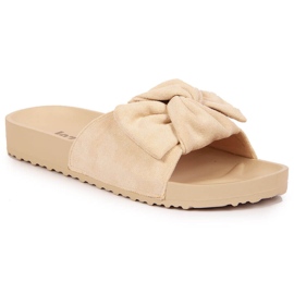 Babuchas Jezzi beige con lazo para mujer