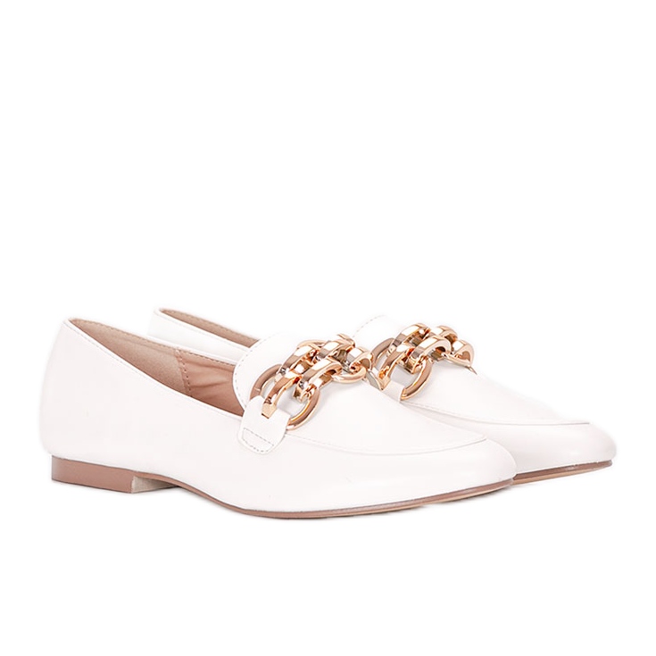 Mocasín blanco con cadena Segarra