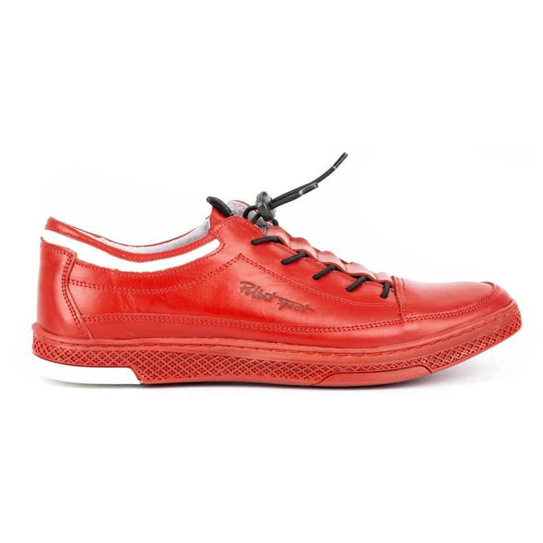 Polbut Zapato casual de hombre en piel K22N rojo con parte inferior roja