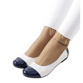 Bailarinas caladas blancas de Rinne blanco azul marino