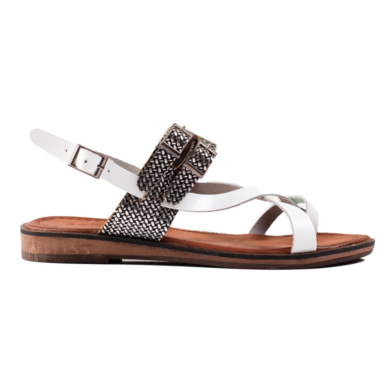 W. Potocki Sandalias de cuero con estilo blanco W. Potocki Sandalias de cuero con estilo blanco