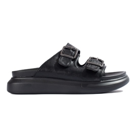 LA.FI Pantuflas Con Hebillas negro