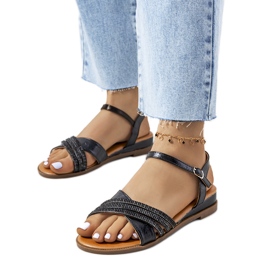 Sandalias negras con circonita Parade negro
