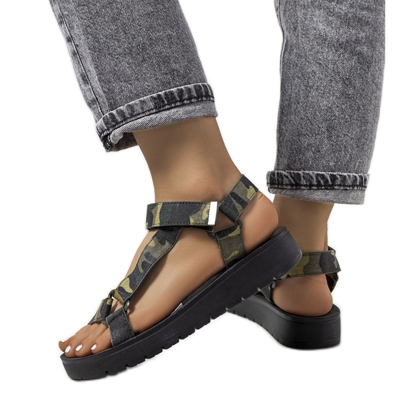 Sandalias camo verde en la plataforma Dugan Sandalias camo verde en la plataforma Dugan
