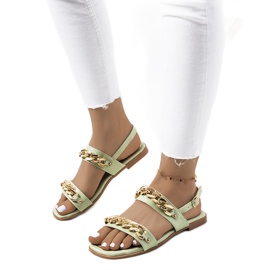 Sandalias verdes con cadenas Withers