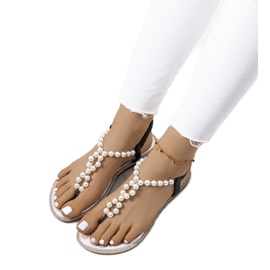 Sandalias negras con perlas Tana negro