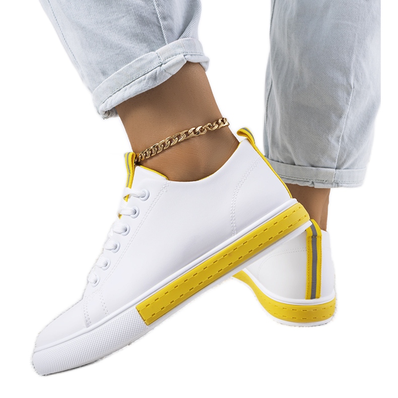 Deportivas de mujer Lintula blancas blanco amarillo Deportivas de mujer Lintula blancas blanco amarillo