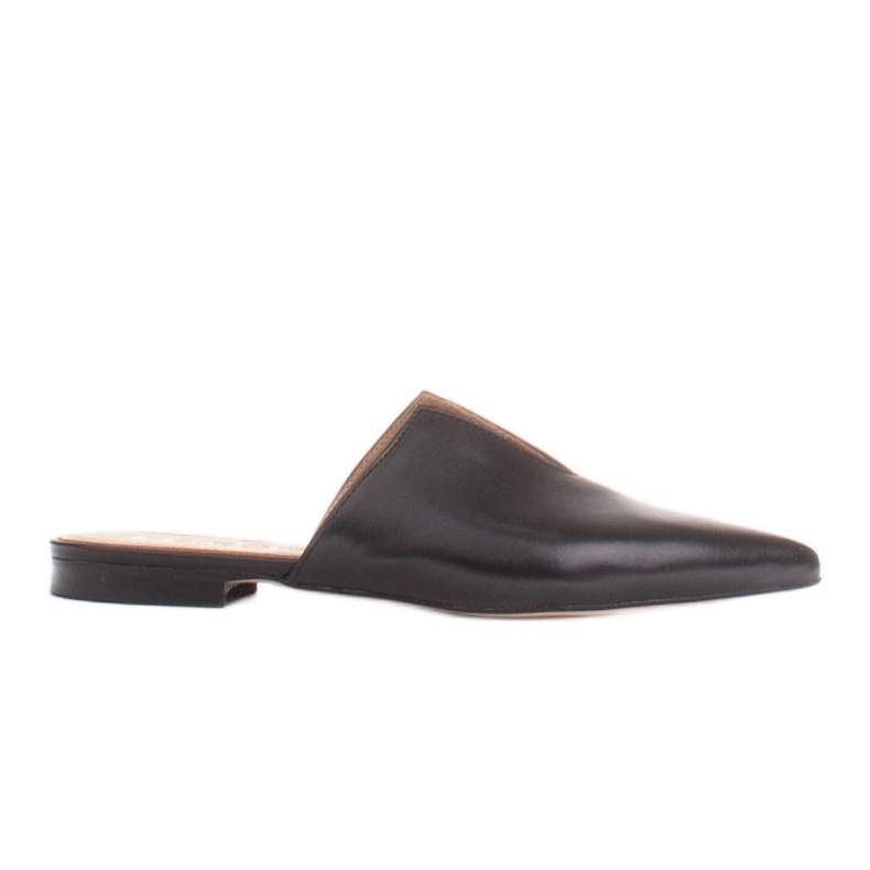 Marco Shoes Babuchas de piel con recorte negro