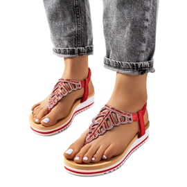 Sandalias rojas en la plataforma Ahola rojo