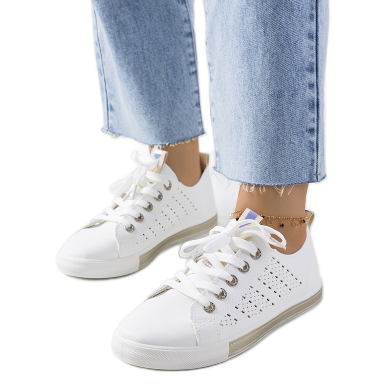 Deportivas de mujer Tuuri en blanco y dorado Deportivas de mujer Tuuri en blanco y dorado