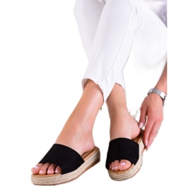 TRENDI Zapatillas de moda en la plataforma negro