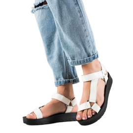 Cm Paris Sandalias blancas en la plataforma blanco negro