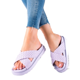 Bestelle Pantuflas Trenzadas púrpura