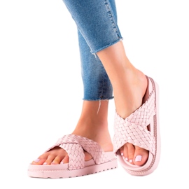 Bestelle Pantuflas Trenzadas rosa