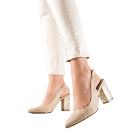 Goodin Zapatos de tacón con tacón descubierto beige Goodin Zapatos de tacón con tacón descubierto beige