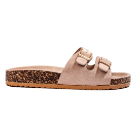 Goodin Zapatillas cómodas con hebillas beige