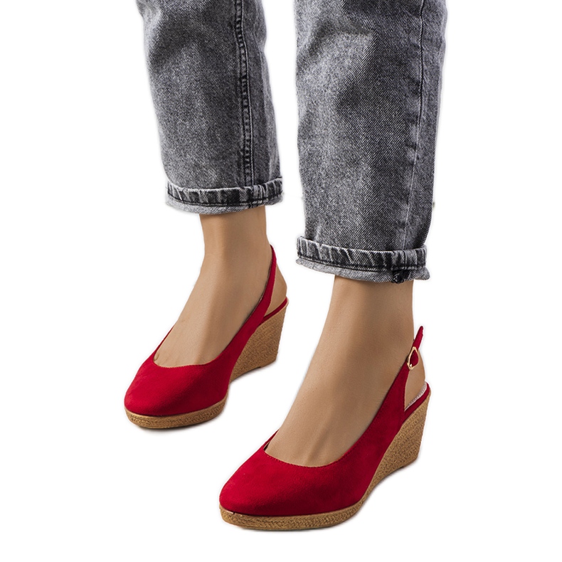 Alpargatas rojas sobre cuña Ribeiro rojo Alpargatas rojas sobre cuña Ribeiro rojo