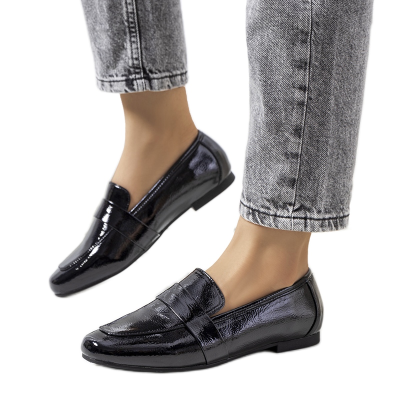 Zapatos de piel Yasemin lacado negro