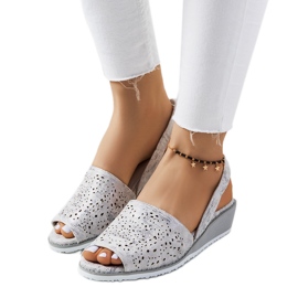 Sandalias de cuña plateadas Sheripov plata