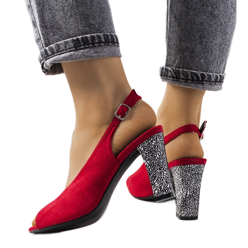 Sandalias Bonnie de ante rojo