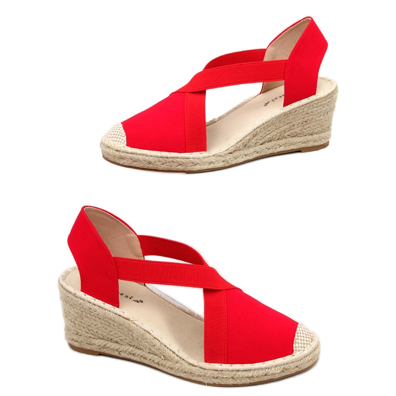 Alpargatas Sandalias cuña Dolor Rojo