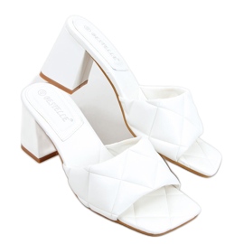 Zapatillas tacón ancho Helen White blanco