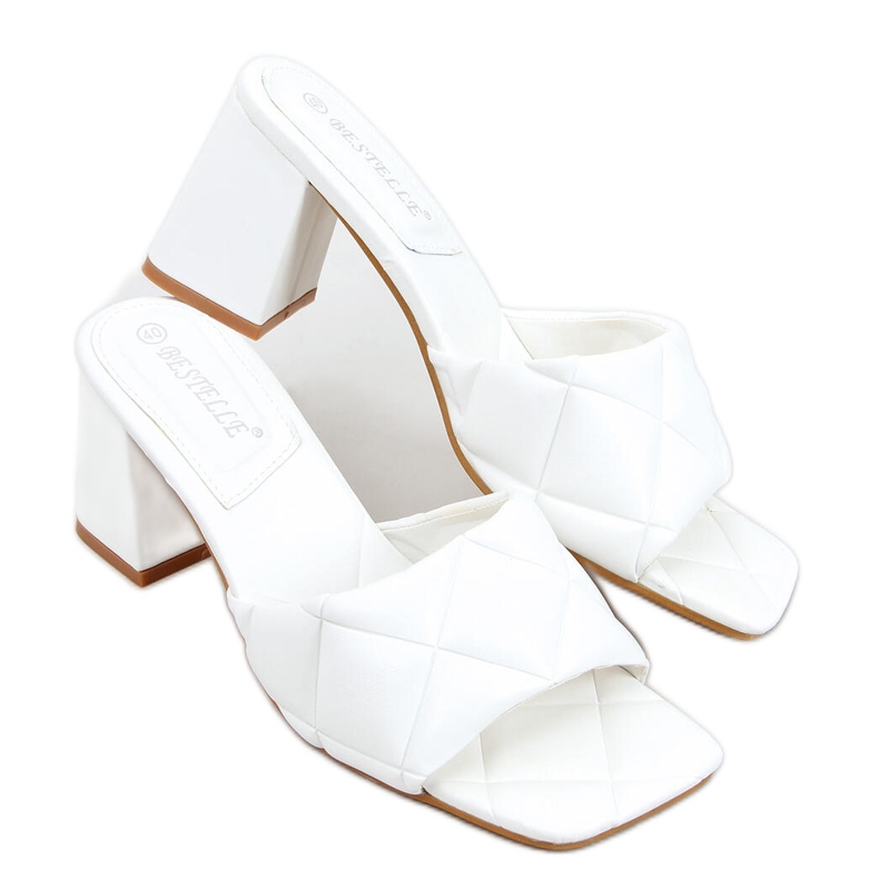 Zapatillas tacón ancho Helen White blanco Zapatillas tacón ancho Helen White blanco