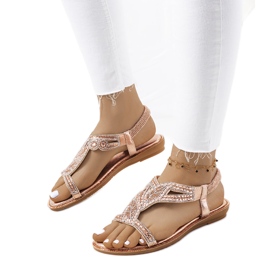 Sandalias Mikayla rosas metalizadas rosado dorado