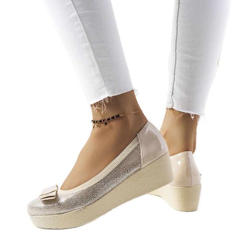 Zapatos de salón con cuña Corker dorado beige