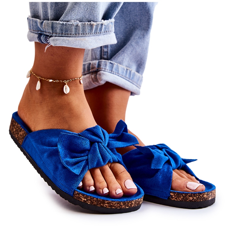 PS1 Pantuflas con suela de corcho Wendy azul oscuro PS1 Pantuflas con suela de corcho Wendy azul oscuro