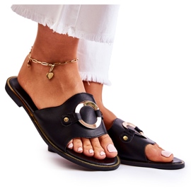Vinceza Babucha Mujer Piel Adorno Marinell Negro Vinceza Babucha Mujer Piel Adorno Marinell Negro