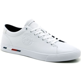 Zapatos Tommy Hilfiger Corporate Logo Cuero Vulc M FM0FM04076 blanco