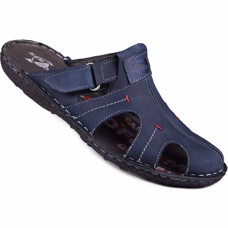 Kampol Babuchas hombre piel 217/22KAM azul marino