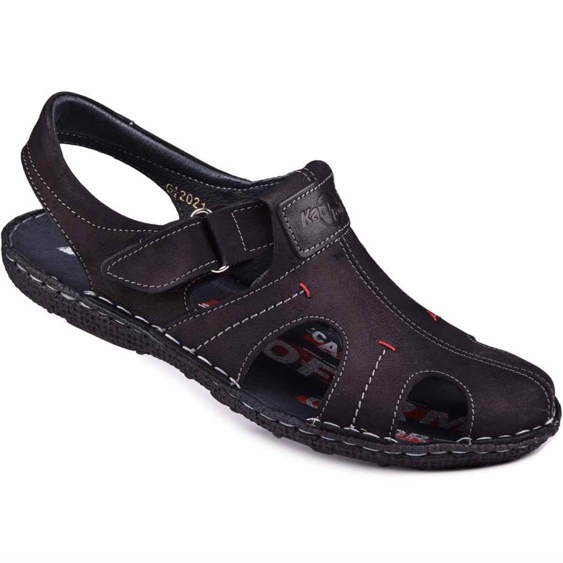 Kampol Sandalias hombre piel 218/61KAM negro