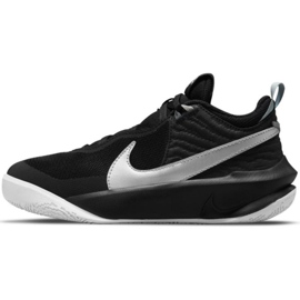 Zapatillas de baloncesto Nike Team Hustle D 10 Big Jr CW6735 004 negro plata