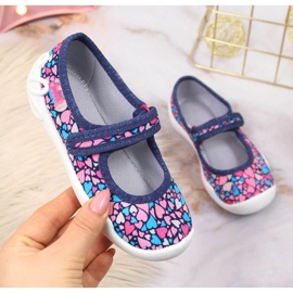 Bailarina velcro Grant Jr. Befado azul marino