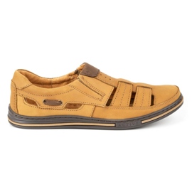 Polbut Zapatos de hombre calados 06 para verano rojo. naranja