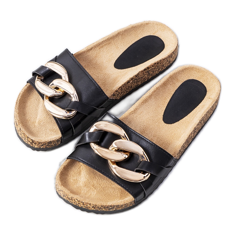 Babuchas negras con cadena Derbi negro