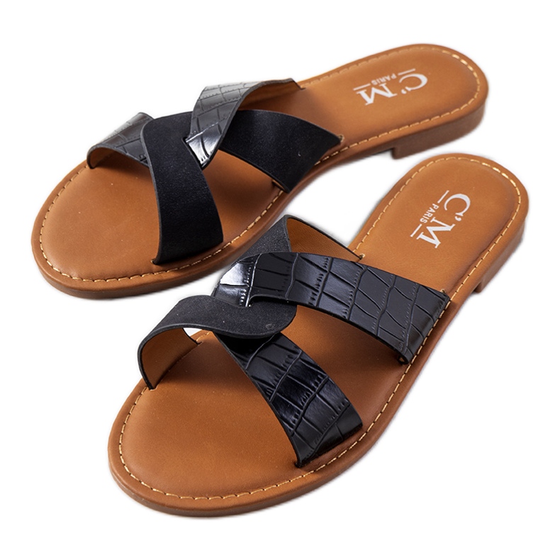 Babuchas negras elegantes Dinka negro