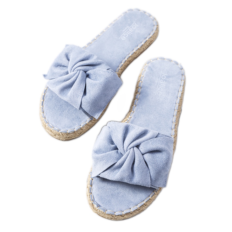 Pantuflas azules con lazo Krina Pantuflas azules con lazo Krina