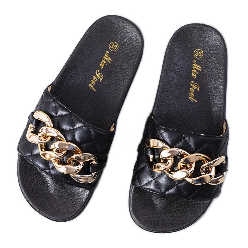 Babuchas Anandi negras acolchadas negro
