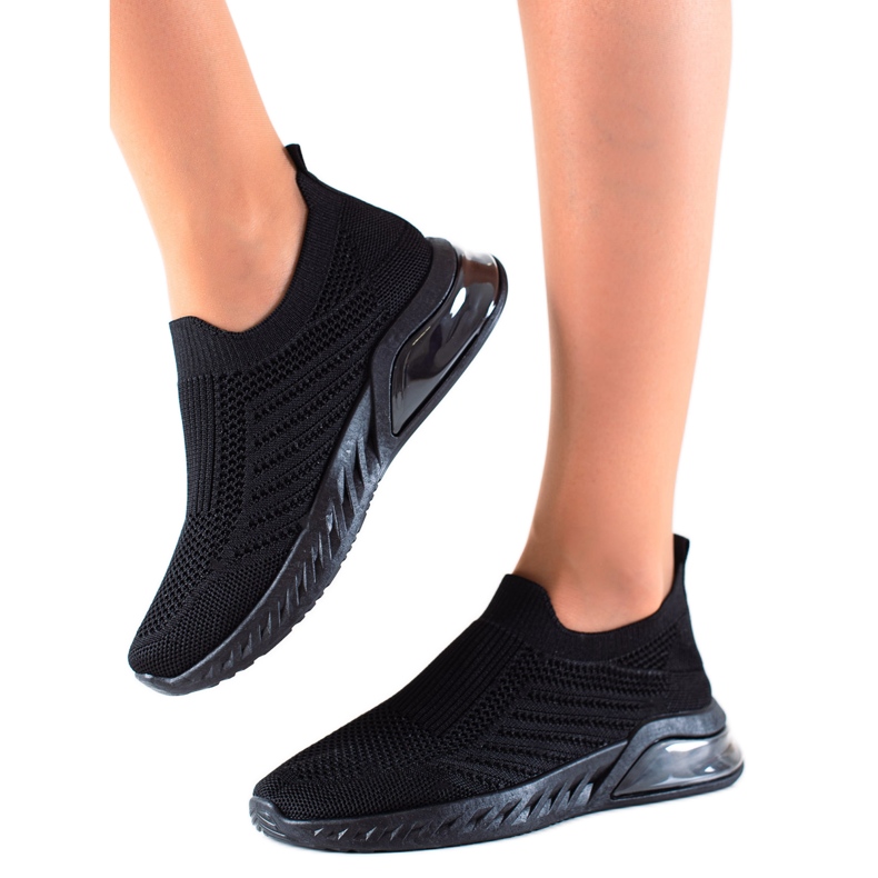 DK Cómodos zapatos deportivos sin cordones negro
