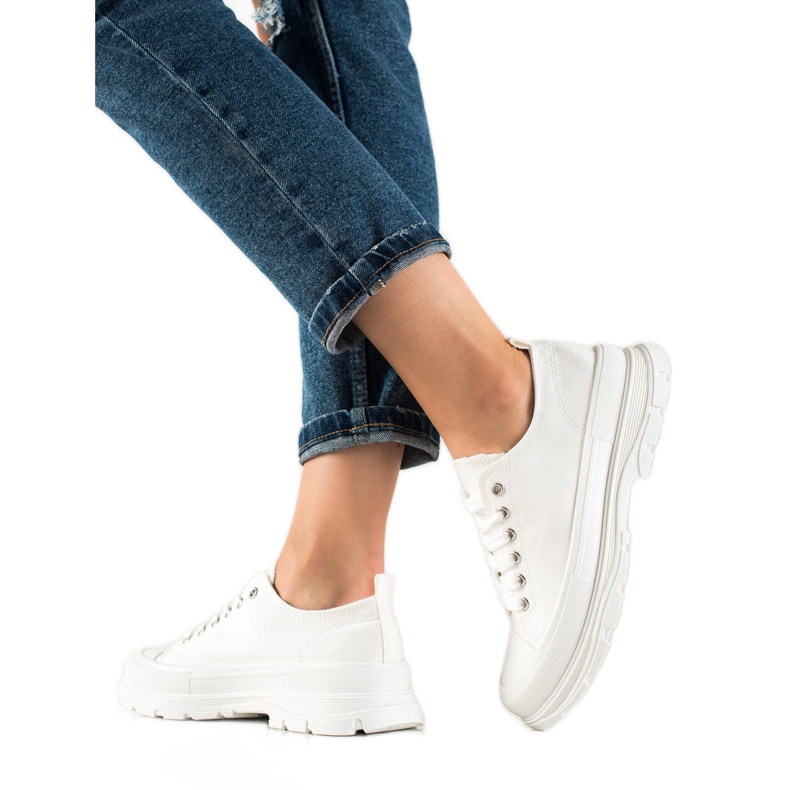 TRENDI Zapatillas blancas de moda blanco